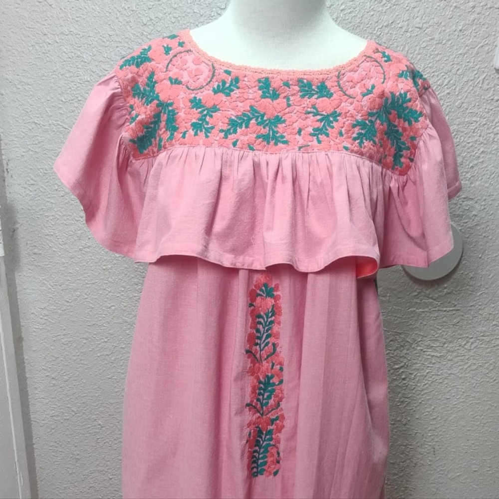 Pink Embroidered Dress